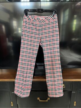 Trina Turk Kids Houndstooth Pants in Red, Black & White